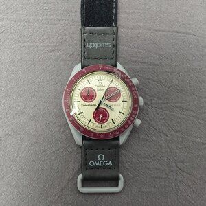 🔥HOT🔥 NWT Swatch X Omega Bioceramic Moonswatch Mission To Pluto Watch